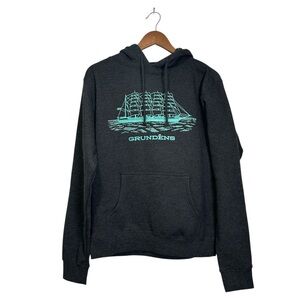 Grundens Women’s Large Gray Ship Logo Print Fishing Hoodie Sweatshirt